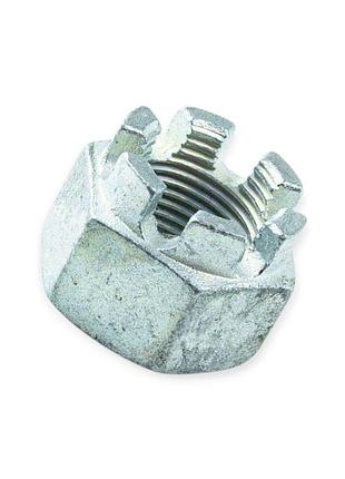 Гайка м18х1,5 корончатая 8кл цинк (мелкая резьб) metalvis