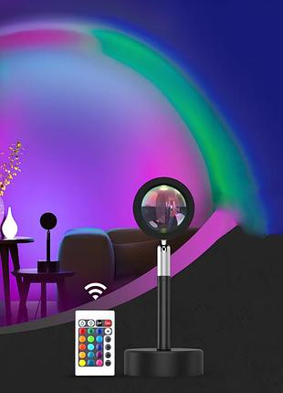 Проекционный ночник закат resteq rgb — атмосферный настольный светильник с 3 цветами и 12 оттенками, 27 см