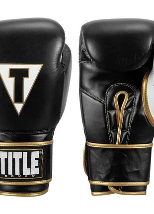 Боксерські рукавиці title boxeo mexican leather quatro чорний/білий 16 oz., для спортзалу й секції, для спарингів, для єдиноборств