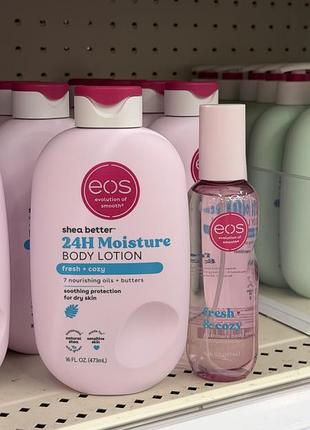 Eos fresh + cozy shea butter body lotion + mist крем парфумований спрей
