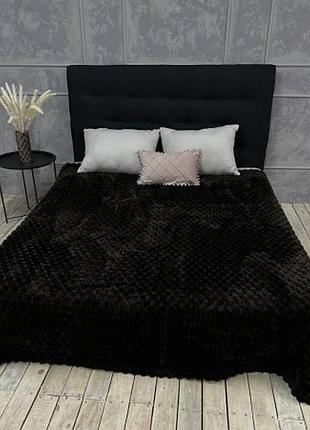 Плед євро мікрофібра "соти" black