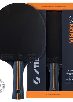 Ракетка для настольного тенниса stiga vision v2 4-star fl (1214-1303-35), для школы и секции, для взрослых, для детей и подростков