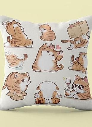 Подушка 3d котики муркотики 4448_d 17973 35х35 см