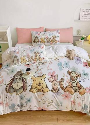 Постільна білизна 3d полуторна з мікросатину winnie dreams 31355 150х215 см 50х70 см