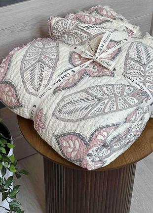 Покрывало евро двустороннее из многослойного муслина l&m home textiles 19952 200х220 см розовое