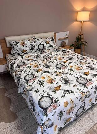 Новогодний байковый комплект 180×220 двуспальный