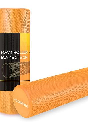 Массажный ролик cornix eva+ 45 x 15 см (валик, роллер) xr-0302 orange, для массажа мышц и восстановления, для дома и спортзала