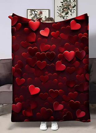 Плед 3d на день закоханих red hearts 17995 160х200 см