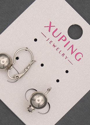 Серьги xuping 8х15мм родий