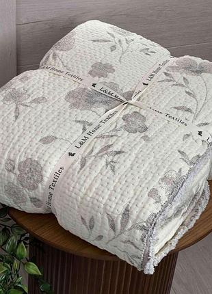 Плед двухсторонний муслиновый евро l&m home textiles 20297 200х220 см светло-серый