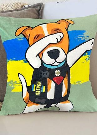 Подушка патриотическая 3d "пес патрон" 2717_e 12759 50х50 см мятная