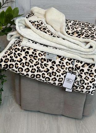 Покрывало велюровое на овчине евро 200×220 в подарочной сумке турция