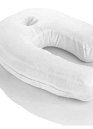 Подушка ортопедическая с отверстием для уха side sleeper white