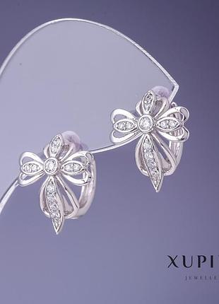 Серьги xuping 13х16мм родий