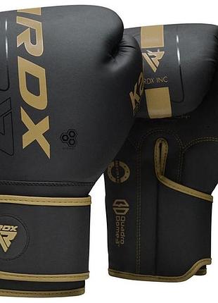 Боксерские перчатки rdx f6 kara matte golden 8 унций (капа в комплекте)