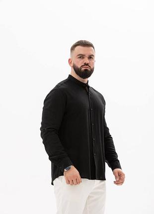 Сорочка чоловіча з льону 31337 s чорна