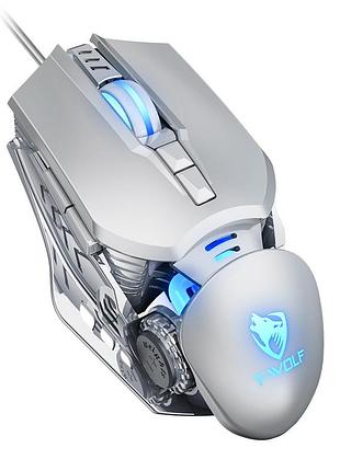 Игровая компьютерная мышка с подсветкой t-wolf g530 robocop. проводная компьютерная мышка 6400 dpi, 7 кнопок