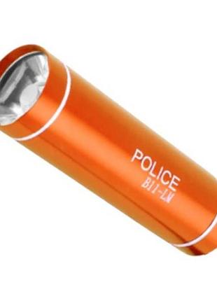 Фонарик ручной police b11-lm, на батарейках 3xaaa, 9см*2,5см жёлтый