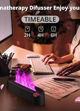 Увлажнитель воздуха flame diffuser humidifier 200 мл / аромадиффузор с эффектом пламени led-подсветка + пульт 5