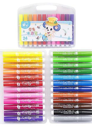 Набор фломастеров "water color pen" 229-24(blue) 24 цвета, в пластиковом боксе