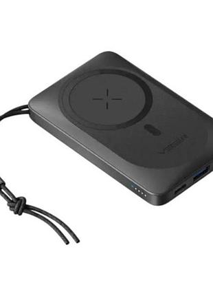 Power bank з бездротовою зарядкою veger 10000 mah magsafe 38w magon чорний