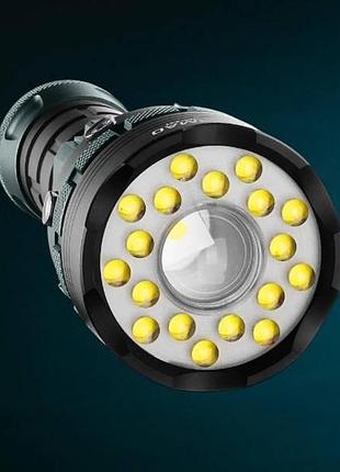 Фонарь ручной аккумуляторный повышенной мощности поисковый yemao ym-a3t 1+18led черный с серым