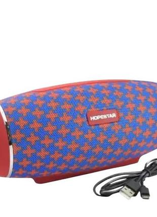 Портативна bluetooth колонка hopestar h27 з вологозахистом червоно-синя