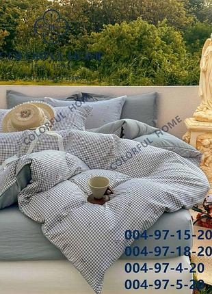 Colourfull home семейная постель из вареного хлопка премиальная