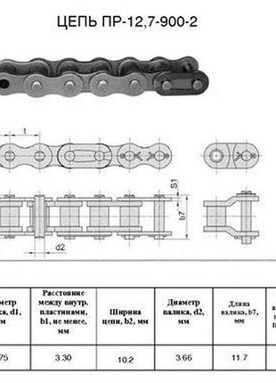 Цепь пр-12,7-900-2 l=1.42 м (112 l) (081) ct chain (велосипедная)