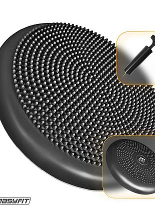 Балансувальна подушка масажна easyfit balance cushion-a чорна + насос