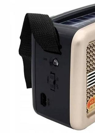 Радіоприймач із сонячною панеллю rx bt978s usb, mp3 золото