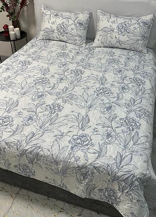 Покрывало стеганое хлопковое евро 200x230 koloco и наволочки 50x70 на двуспальную кровать.