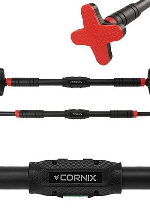 Турнік розсувний cornix pro+ 70-100 см xr-0286 black/red, для силових тренувань, для дому та спортзалу, для розвитку сили