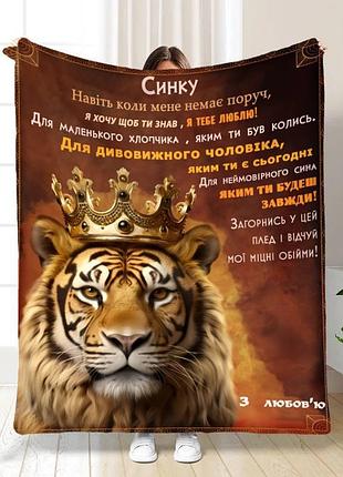 Плед 3d с пожеланиями для сына мой отважный лев 15856 160х200 см