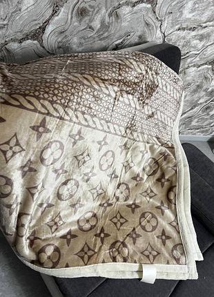 Мягкое покрывало из велюра и овчины полуторное 150×220 премиум сегмент