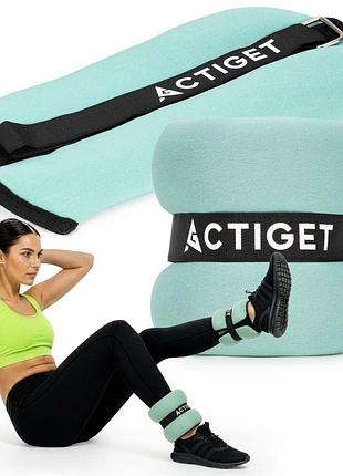 Утяжелители-манжеты для ног и рук actiget 2 x 1.5 кг act0129 turquoise/black, для силовых тренировок, для дома и спортзала