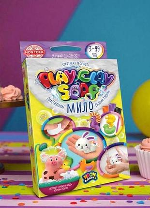 Набір для дитячої творчості пластелінове мило 4 кольори play clay soap pcs-02-04u danko toys жовта коробка