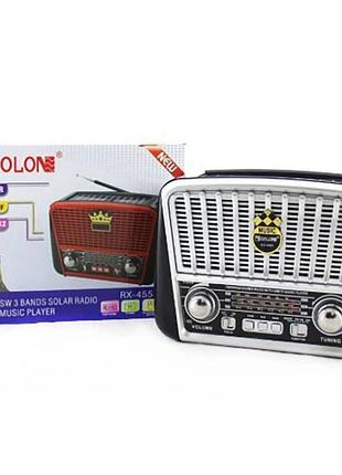 Радіоприймач golon rx-455s usb / акумулятор сонячна панель fm радіо з mp3 програвачем gray