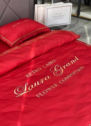 Постільна білизна laura grand комплект - красный однотонный