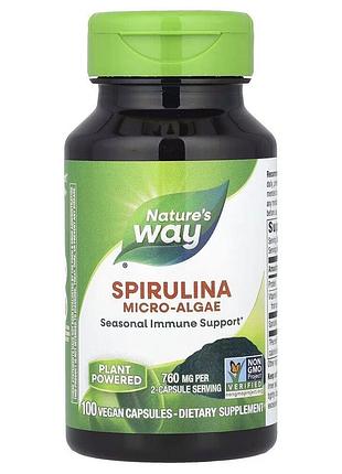 Спіруліна nature's way spirulina micro-algae, 100 вегакапсул