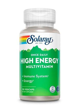 Мультивитаминный комплекс solaray once daily high energy multivitamin iron-free, 30 вегакапсул без железа