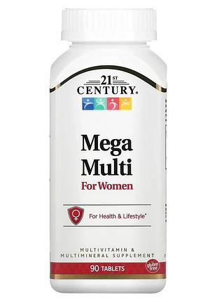 Витамины и минералы 21st century mega multi for women, 90 таблеток