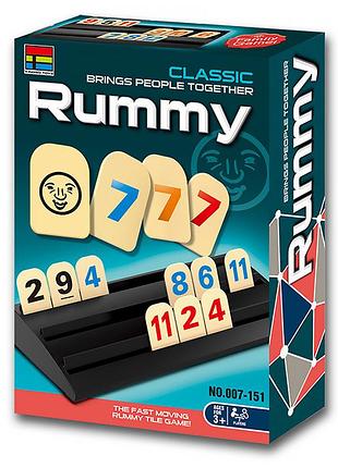 Настольная игра руммикуб мини + правила на украинском / rummikub small version / rummi