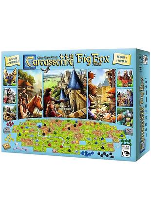 Каркасон уцінка! + 11 доповнень + правила українською / настільна гра carcassonne big box / велике зібрання