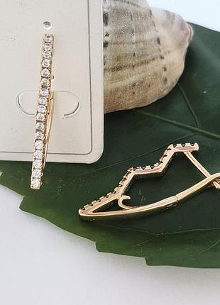 Сережки xuping позолота хр висота 2,7 см. ширина 0,2 см.