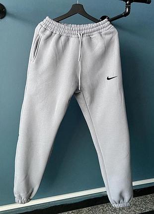 Спортивные штаны nike серые, мужские штаны на резинке, хлопковые спортивные штаны найк с манжетами l