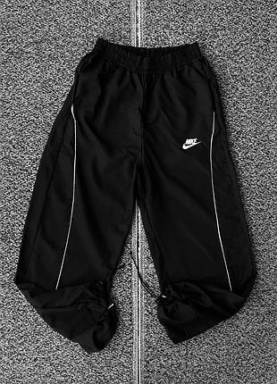 Штани nike з плащівки чорні, спортивні штани чоловічі, широкі штани найк