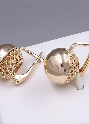 Сережки xuping позолота хр висота 2,1 см. ширина 1,4 см.