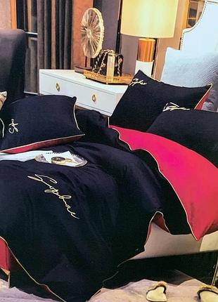 Евро комплект crown 200х220 сатин с долговечной структурой ткани на резинке.