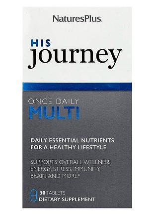 Витамины для мужчин natures plus his journey once daily multi, 30 таблеток